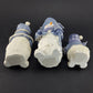 Snowmen Candle Holders Set of 3 Blue White Christmas Decor