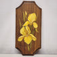 Plaque Daffodils Hand Painted Wooden Wall Folk Art 10½ x 5 Spring Flowers