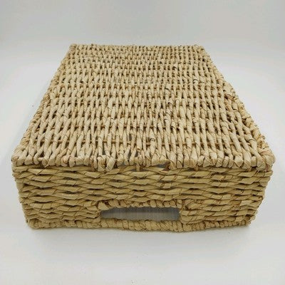 Seagrass Handwoven Storage Basket w/ Handles 18" Rectangular Metal Frame Medium