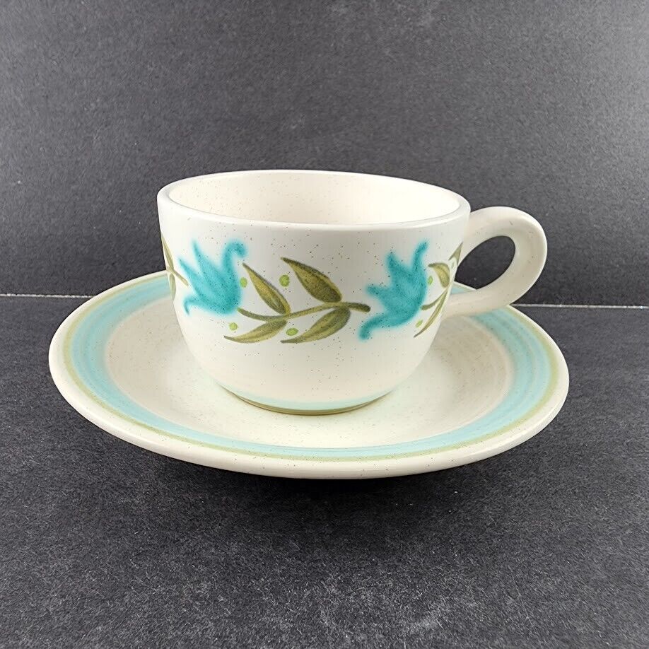 Tulip Time Earthenware China by Franciscan Blue Green Tulip Blue Green Rim