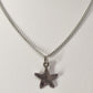 Silver Tone Tropical Necklace Steel Chain with Starfish Pendant Ocean Motif 10"