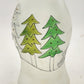 Glass Hurricane Candle Chimney 13"x6" Frosted w Hand Painted Christmas Pine Tree