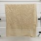 Gold Beige Lace Fabric Tablecloth Cover with Palm Tree Design Motif 34" Square