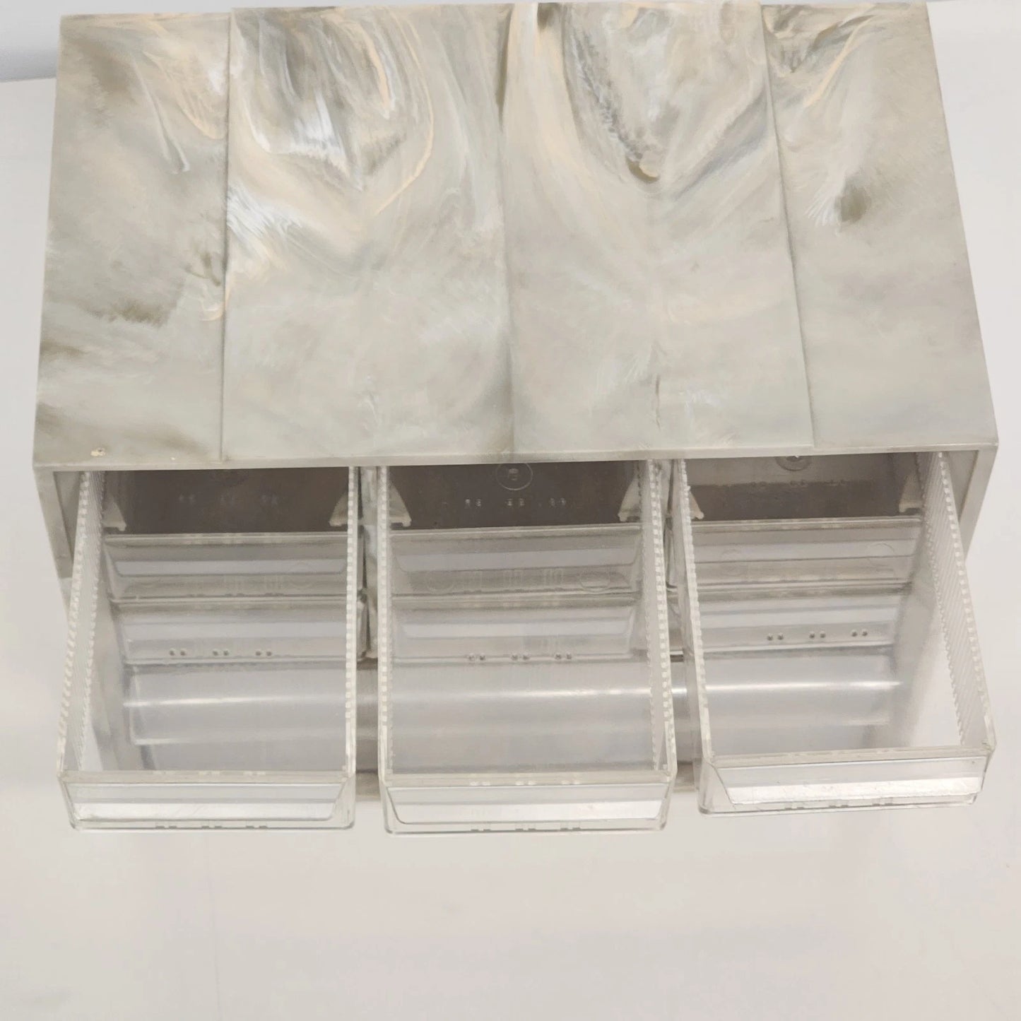 Akro Mils PM15 Storage Organizer 10 Drawer Swirl Plastic Cabinet 9.75" Vintage