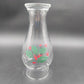 Indiana Glass Holly 3 Pc Clear Candlelamp Set Red Candle Holiday Classics USA