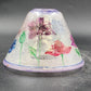 Yankee Candle Shade & Underplate Large Jar Purple Crackle Glass Floral Design