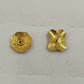 Set of 2 Gold Tone Cloisonné Stud Earrings Blue Floral & Butterfly