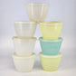 7 Tupperware 148 Round Refrigerator Containers w Lids Clear Pastel 3" Vintage