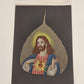 Sacred Heart of Jesus Peepal Leaf Painting Hand Painted Skeleton 6.5" Unframed