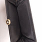 Black Structured Clutch Purse Bag Gold Faux Stone Clasp Vintage Eveningwear
