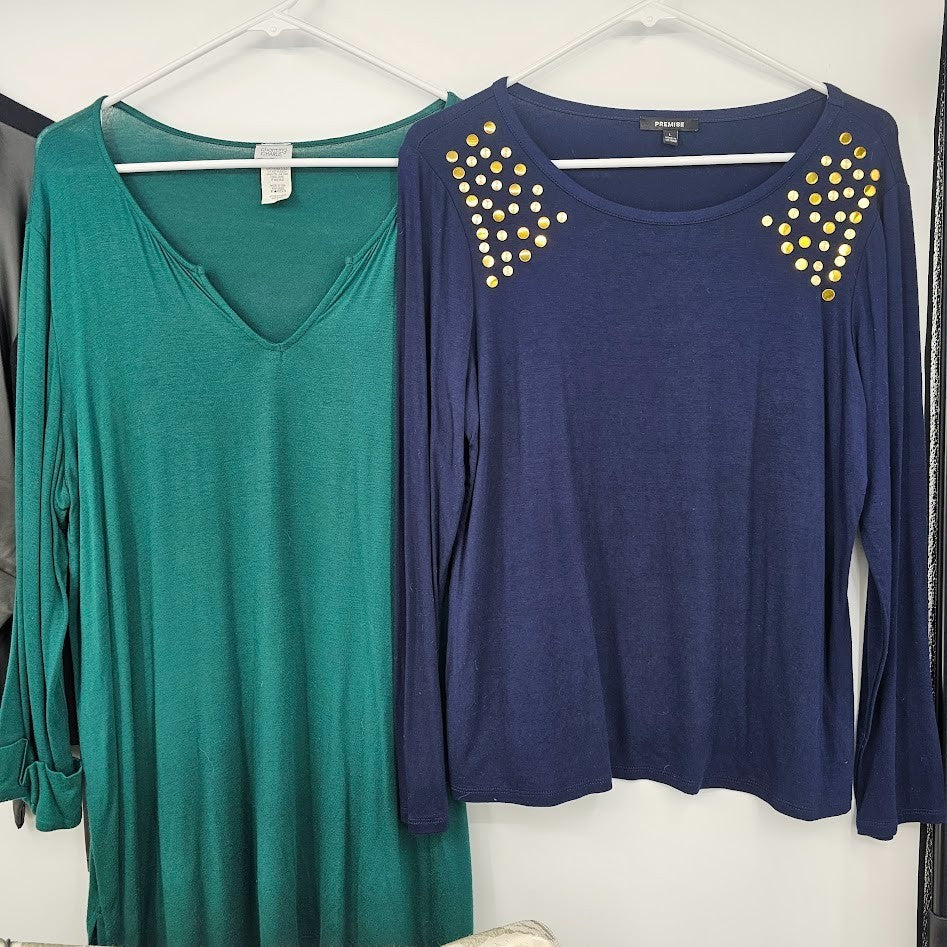 5 Pc Women’s Tops Lot Size Large Charming Charlie Jones NY Premise Y2K Casual Bundle