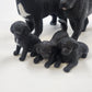 Black Labrador Dog Family Figurines 5 Pc Set 2 Large Dogs 3 Puppies Decor