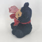 Dakin Black Bear Plush Toy w Red Ribbon Stuffed Animal Classic Vtg Collectible
