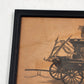 2 Firefighting Art Prints Horse-Drawn Fire Engine & Hand Pump Cart Wall Decor