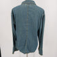 DCC Missy Denim Shirt Blouse XL Blue Cotton Long Sleeve Ruffled Cuffs Western
