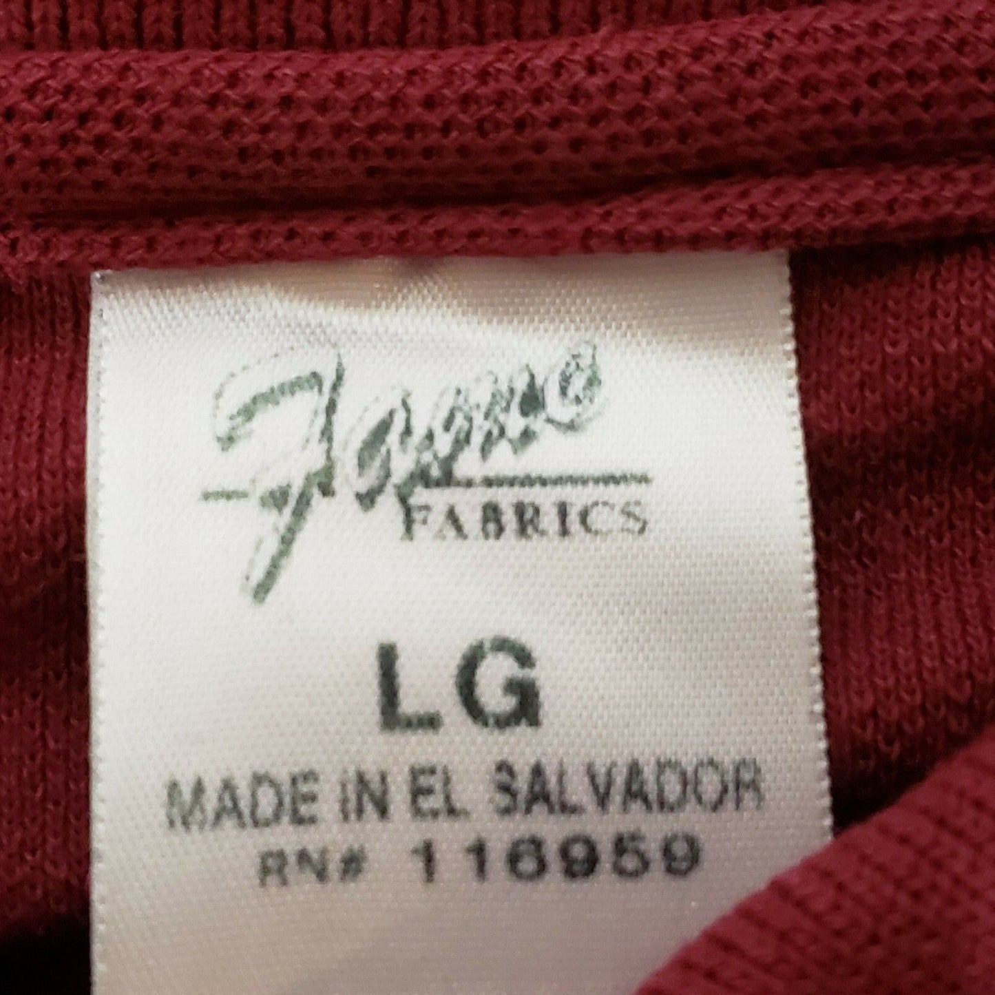 Burgundy 3 Button Polo Shirt Large Fame Fabrics 6.2 oz 50-50 Poly Cotton T100