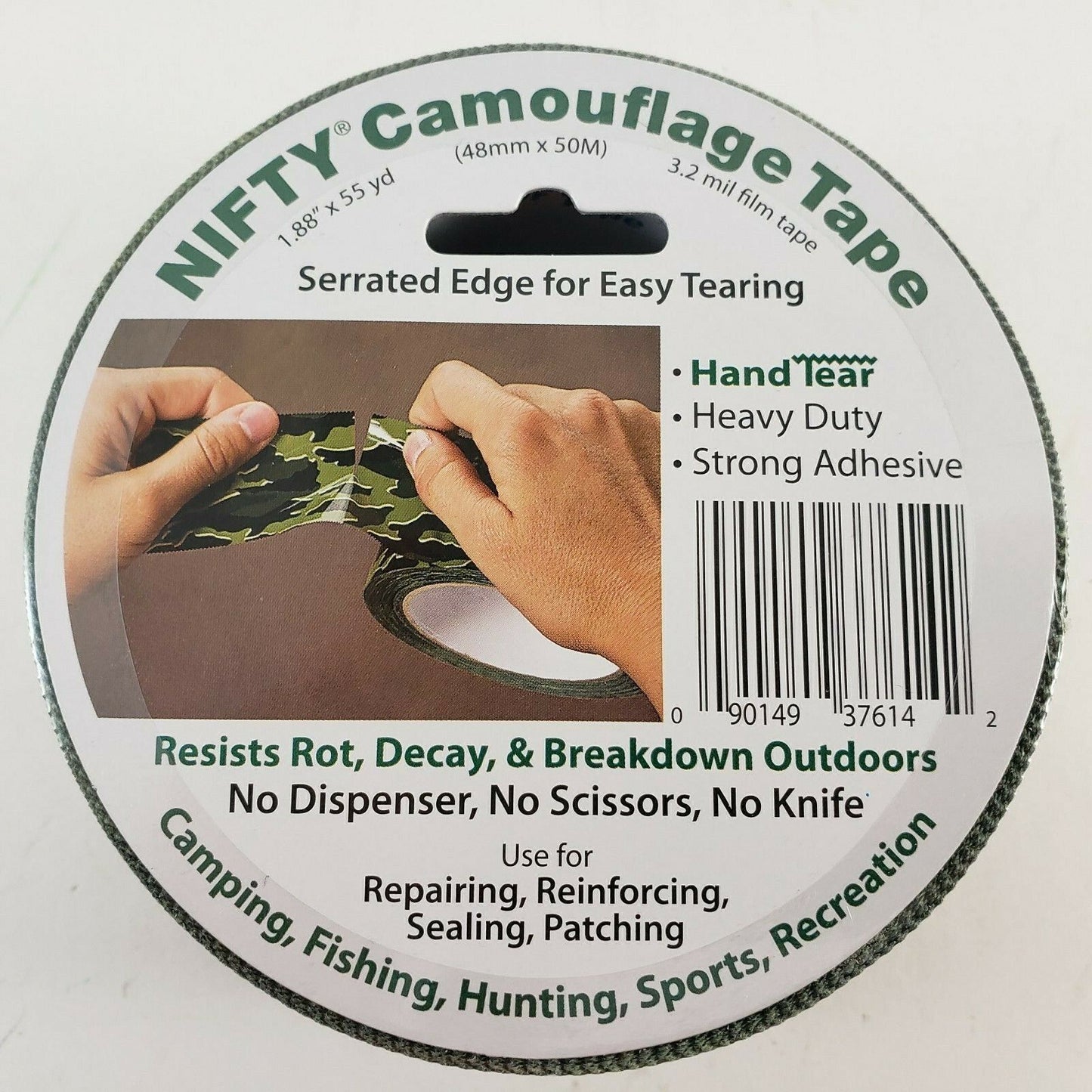 Nifty Camouflage Tape 1.88in x 55yd Easy Tear Heavy Duty Outdoor