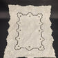 White Embroidered Cutwork Scalloped Rectangle Doily Placemat Table Runner Linen