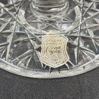American Brilliant Hand Cut Glass Lead Crystal Pedestal Compote Candy Dish 5.25"