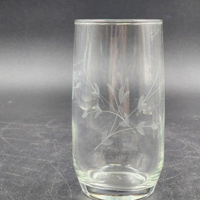 Set of 6 Princess House Heritage Etched Crystal Tumblers 11 oz 5"hx2.5"d Vintage