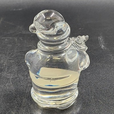 Baccarat France Stunning Clear Glass Crystal Santa Claus with Gift Figurine 4"