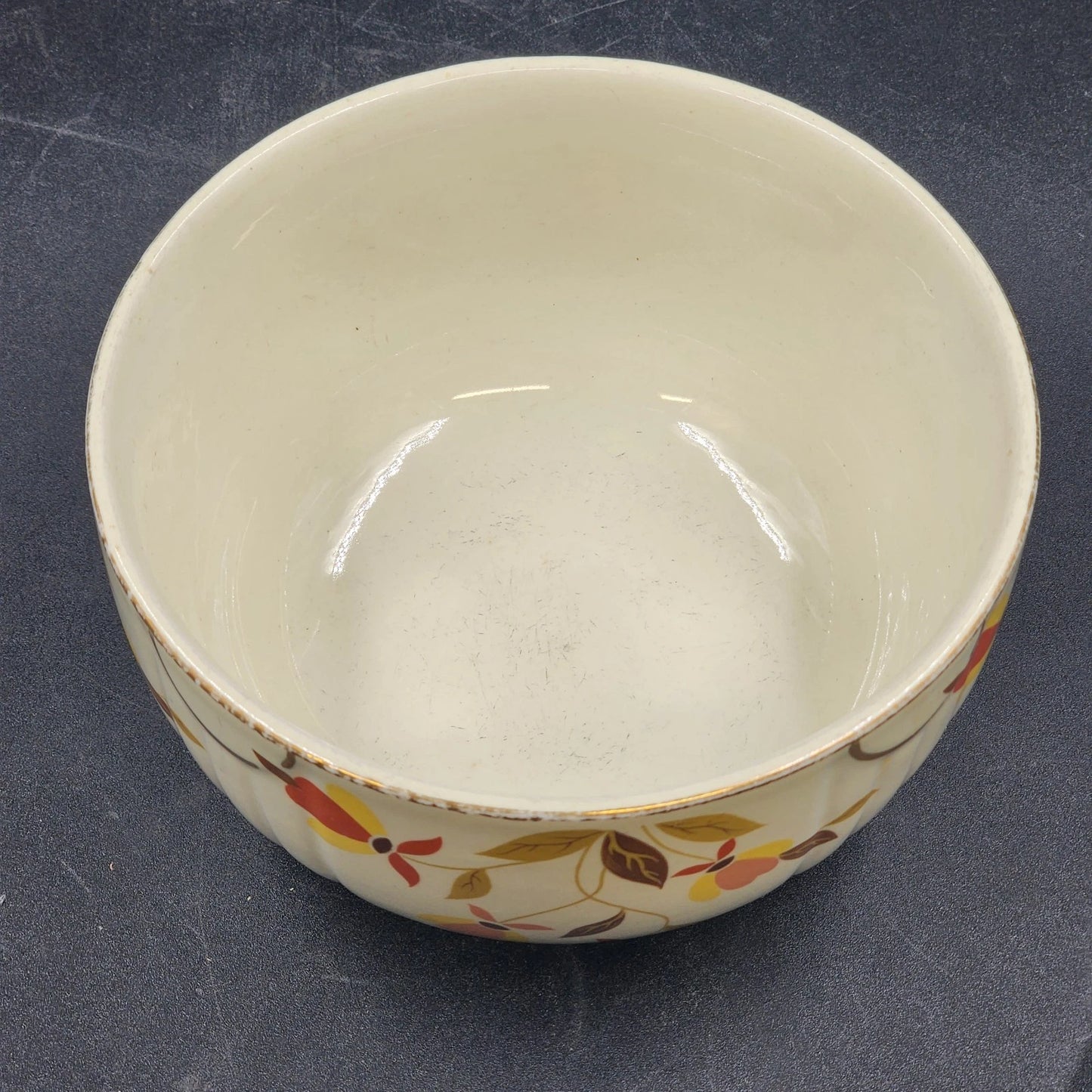 Autumn Leaf Radiance Serving Bowl 1 Quart Hall's Superior for Jewel Tea MCM Vtg