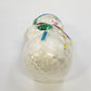 Snowman Blue Hat Red Scarf Hand Painted Blown Glass Christmas Ornament 5" Vtg