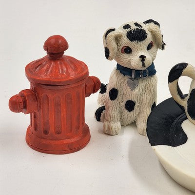 Dalmatian Dog Mini Tea Set Fire Station Theme w/ Box Vtg 1995