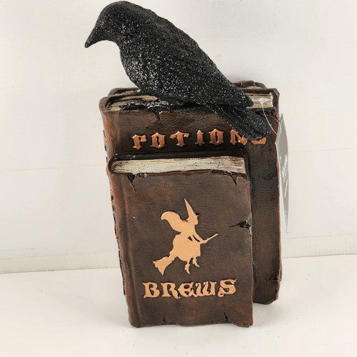 Book Figurine Martha Stewart Halloween Décor Raven Spells Potions Brews NWT