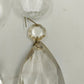Set 8 Almond Shaped Crystal Glass 2" Prisms w Octagon Accent & Wire Connectors