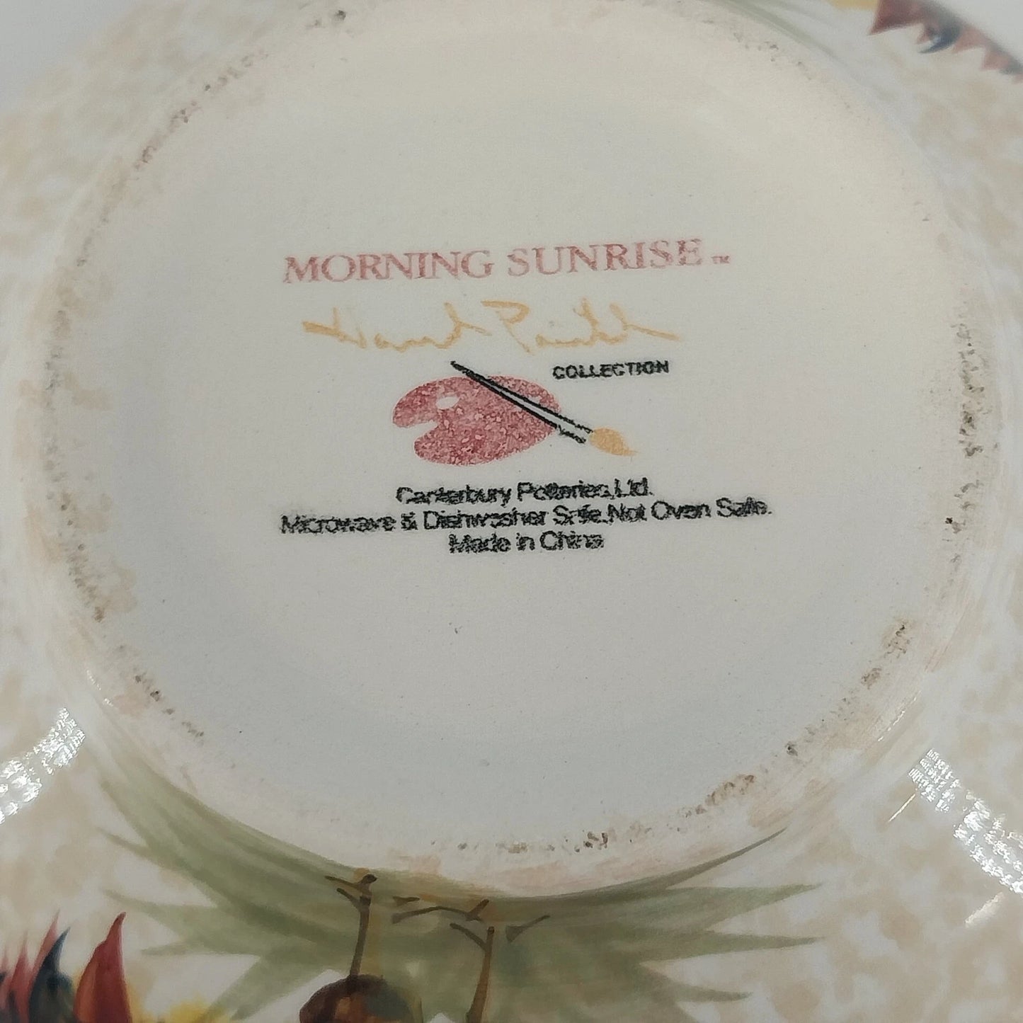 Canterbury Potteries Morning Sunrise Rooster Cereal Bowl 6" Hand Painted