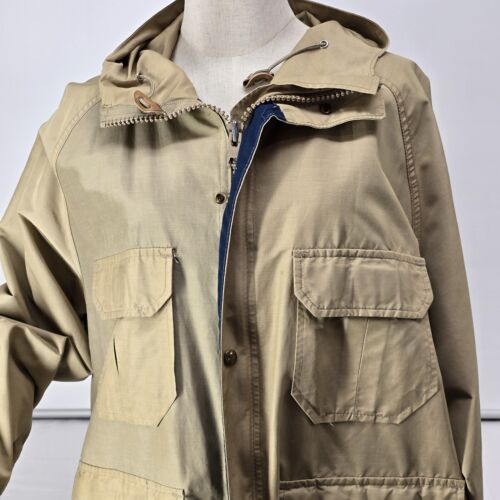 Woolrich Women Hooded Khaki Zip/Snap Lined Jacket 2XL No Tags Patch Pockets Zips