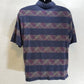 Grand Slam Men's Large Polo/Golf Shirt Short Sleeves Blue with Red/Yellow Design