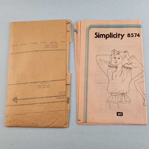 Simplicity 8574 Jiffy Vintage Sewing Pattern Boho Pullover Top Size 10-12 Uncut