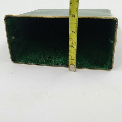 Merry Christmas Metal Box Wedge-Shaped Designed to Hold Christmas Cards 7x3x8"
