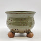 Handmade Pottery Berry Colander Strainer Green Studio Artisan Signed 7"