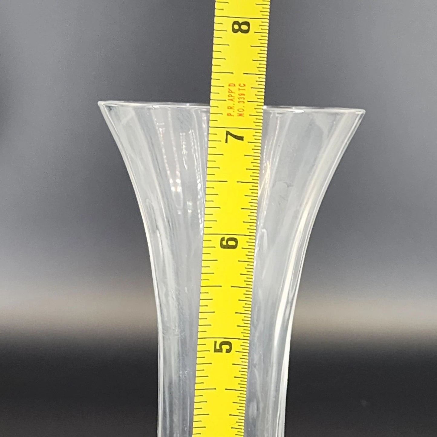 Vintage Lenox Optika Full Lead Crystal Bud Vase Clear Swirl 7 Inch