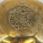 Chinese Solid Brass Engraved Bowl Dragon Phoenix Design 10"x4" MCM Vintage