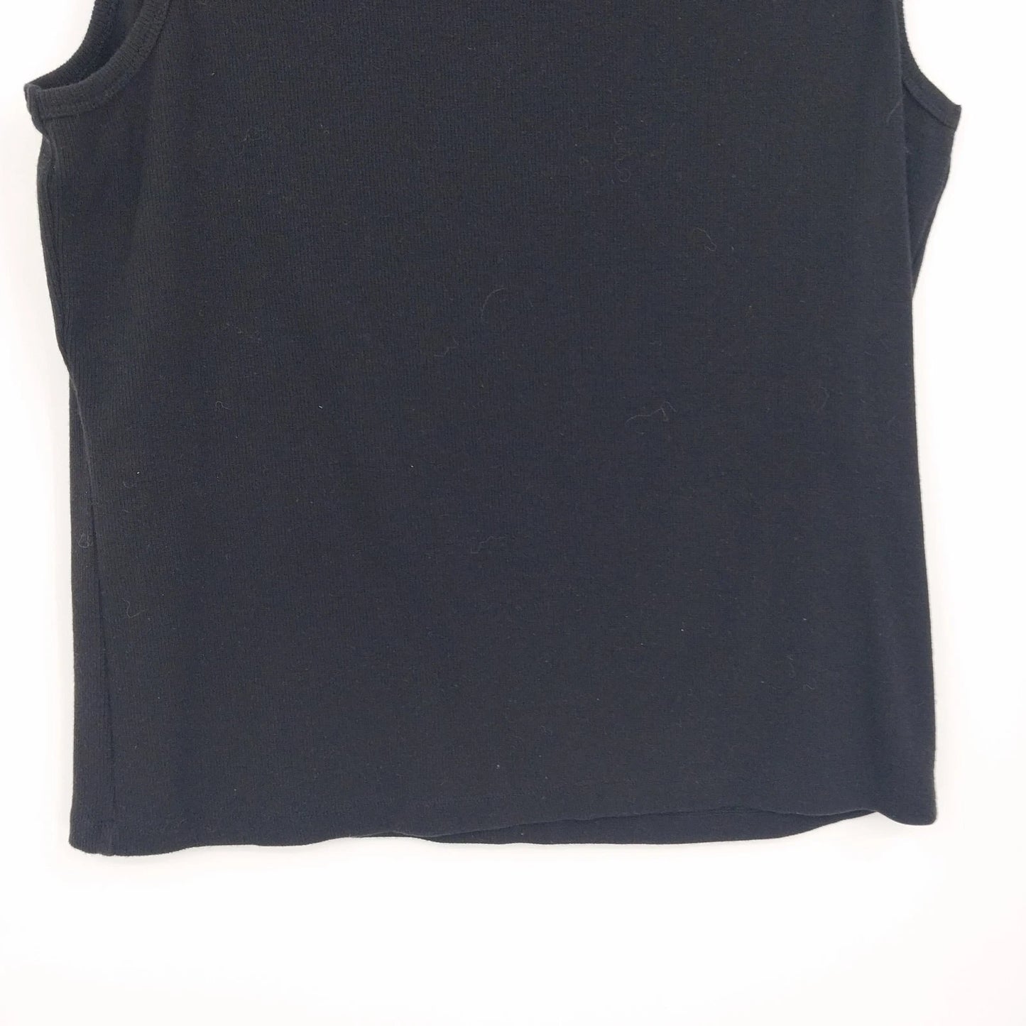 Rafaella Black Mock Neck Sleeveless Knit Top Womens Large Cotton Blend Vietnam
