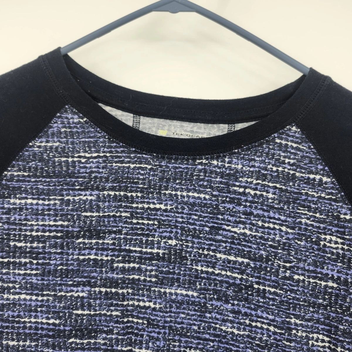 Tek Gear DryTek Women's Large Blue Space Dye Raglan Long Sleeve Athletic Top