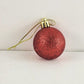 12 Red Glitter Ball Christmas Ornaments 1.5" Size Non Shatter Plastic