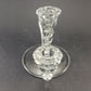 Fostoria Navarre Glass Triple Candle Holder Crystal Clear Base Art Deco Style