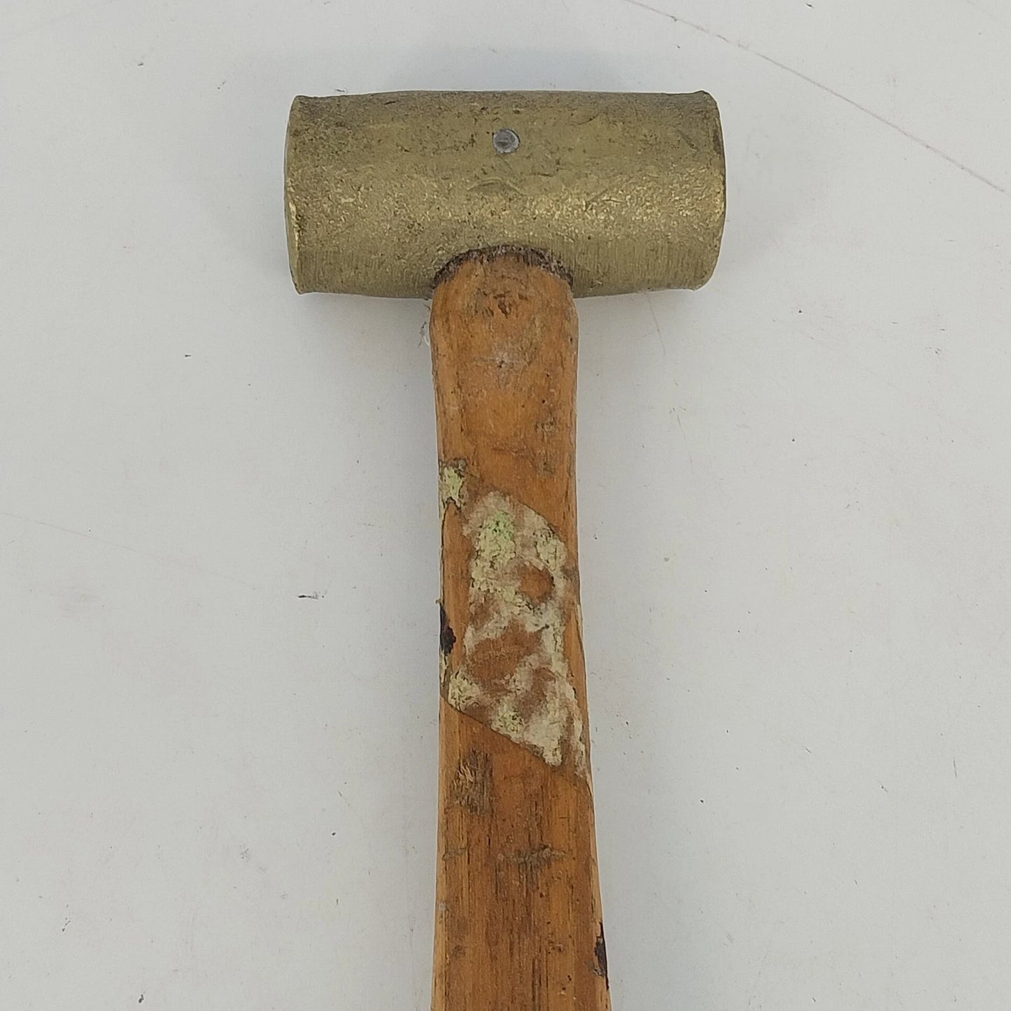 Vintage Brass Head Mallet Hammer Wood Handle Jewelry Metal Tool