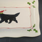 Prairie Dog Pottery Newfoundland Santa Hat Rectangular Christmas Plate 9" x 6"