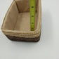 Handwoven Rattan Storage Basket 2-Tone w/ Liner Rectangular 7"
