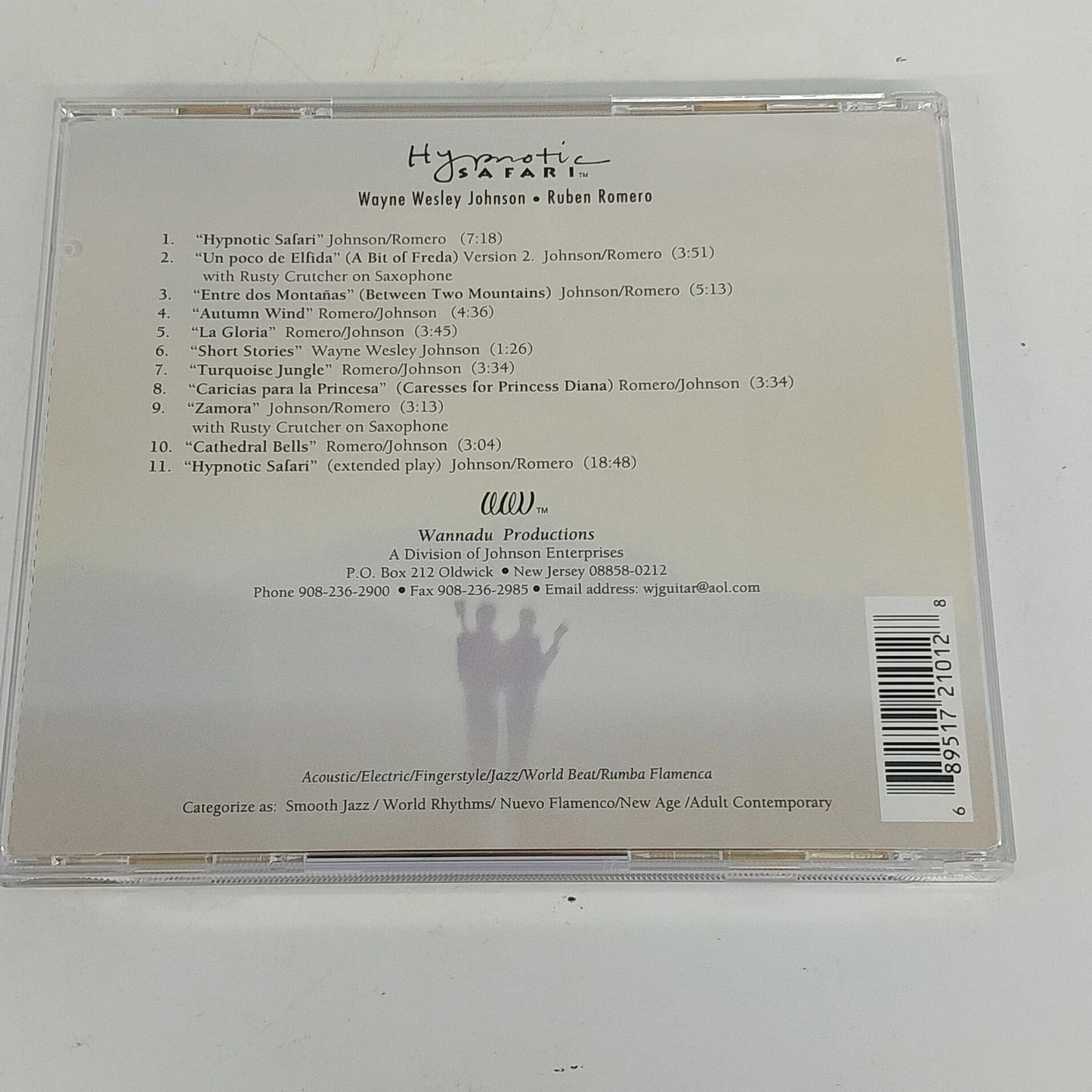 Wayne Wesley Johnson Ruben Romero Hypnotic Safari CD New Age World Jazz
