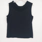 Rafaella Black Mock Neck Sleeveless Knit Top Womens Large Cotton Blend Vietnam