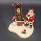 Christmas Chimney Clock Figurine 1999 Howard Miller Up On The House Top 645-415