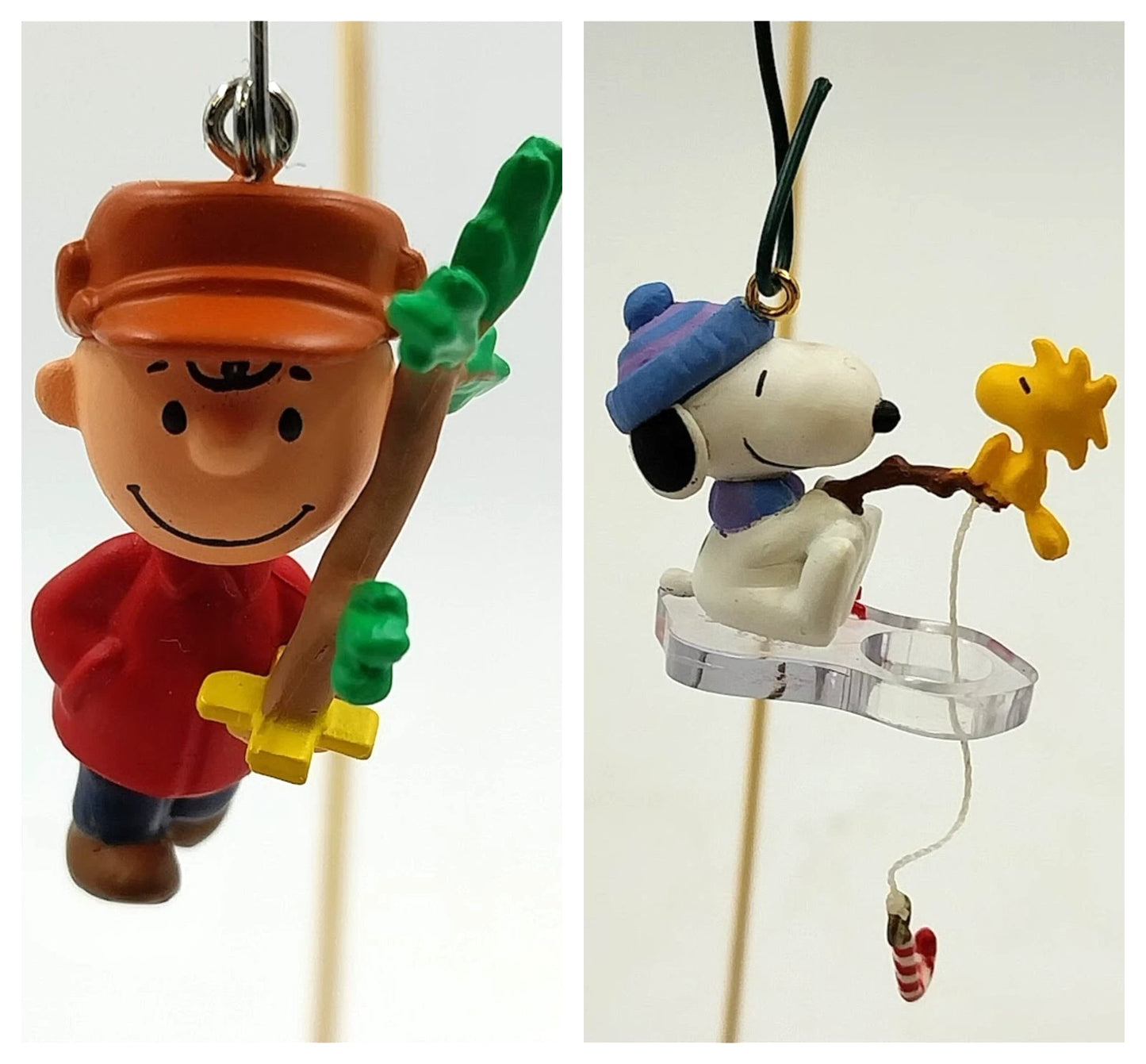 2 Hallmark Keepsake Peanuts Miniature Ornaments 2000's Decorating & Winter Fun