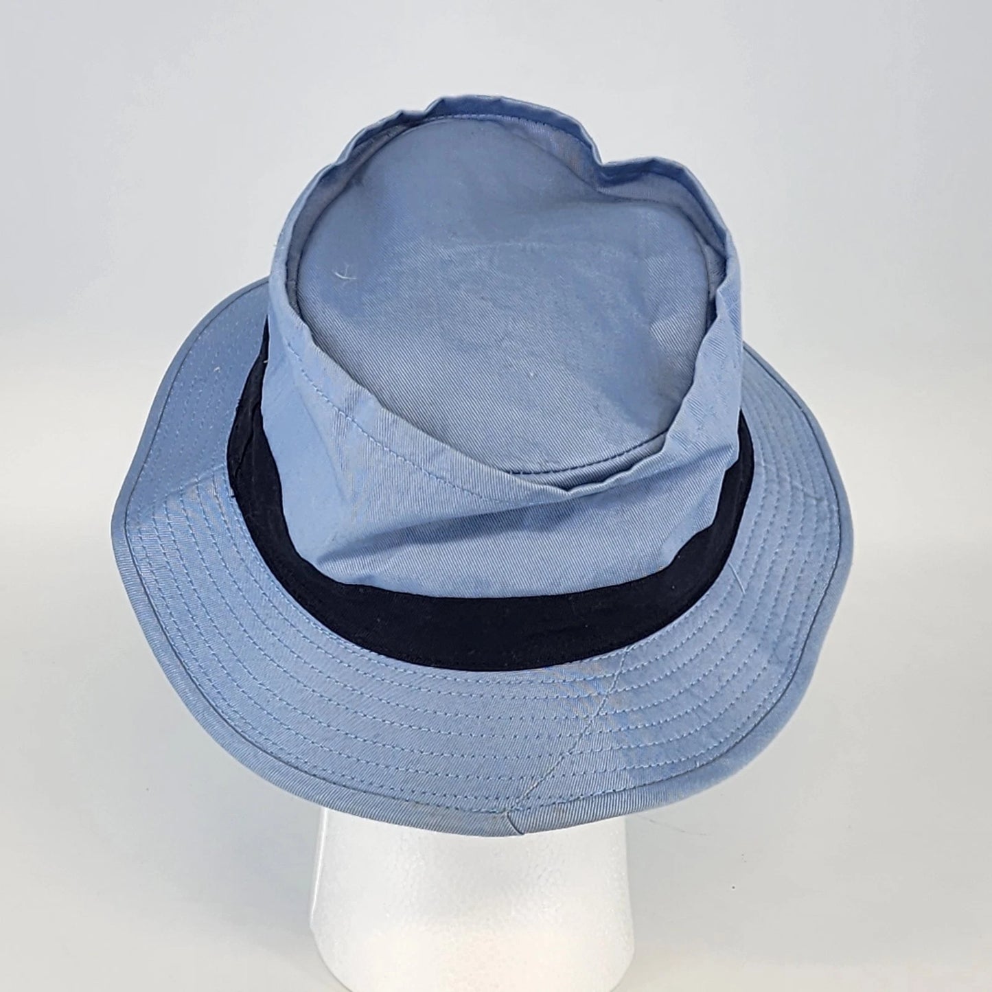 The Cap 2-Tone Cotton Twill Bucket Hat Light Blue Navy Hat Band S-M Summer Cap